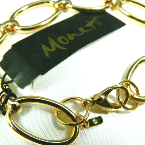 NWT Monet Gold Tone Metal oval link bracelet - Picture 3 of 4
